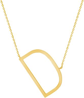 MAX + STONE 14k Yellow Gold Plated Sterling Silver Large Sideways Block Initial Letter