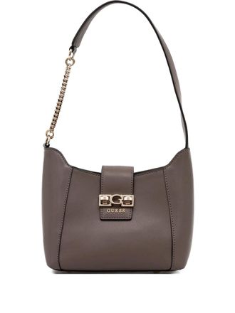 Guess Co logo-lettering shoulder bag - Brown