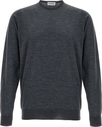 John Smedley Marcus Sweater - Heren - Ronde hals truien - Grijs - XL - Wol - Truien & Vesten