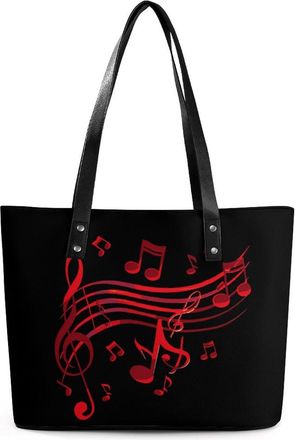Generic Music Notes Tote Bags for Women Cute Shoulder Purses Handbags