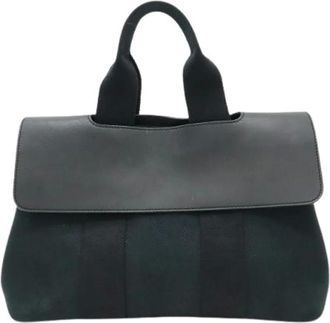 Herm&egrave;s Pre-owned Handbags, female, Black, Size: ONE SIZE Pre-owned Valparaiso PM Canvas Handbag