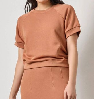 Lilla P Short Sleeve Terry Sweatshirt In Carao