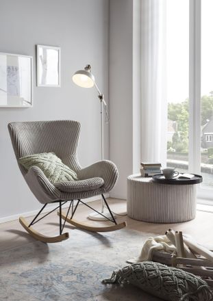 Salesfever Schaukelstuhl »Entspannung pur« () Bezug in moderner Cord-Optik