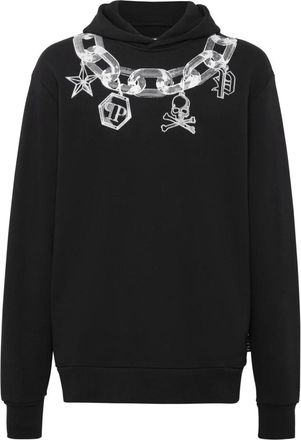 Philipp Plein Heren, Sweatshirts & Hoodies, Zwart, Maat: M Katoen