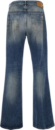 Amiri Mens Jeans With Front Rips, Blue Cotton