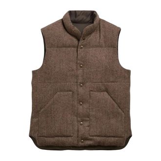 Sebago Webb Herringbone Vest - Heren - Jassen - Bruin - Maat: XL Wol