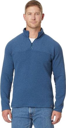L.L.Bean Ridgeknit Quarter Zip Mens Sweatshirt Dark Marine Blue : 2XL, Polyester/Spandex/Tencel