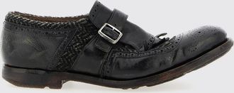 Churchs Monk Strap Churchs in pelle invecchiata e tweed con motivo brogue