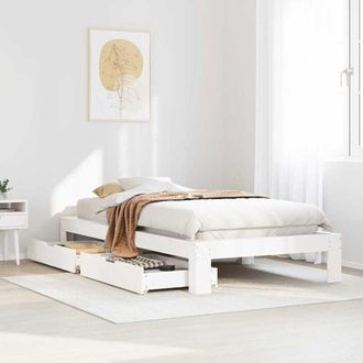 vidaXL Estructura De Cama Sin Colch&oacute;n Madera De Pino Blanca 90x200 Cm Vidaxl