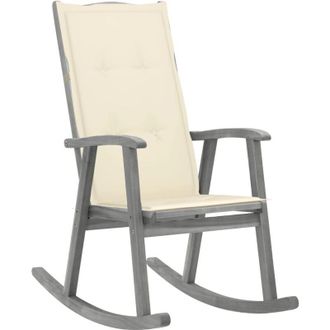 vidaXL Silla Baloi&ccedil;o Con Almohadillas Acacia Gris Massive - 252897