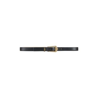 Elisabetta Franchi Cintur&oacute;n de Piel con Detalles de Logo Dorado - Accessories - Mujer - Negro - 2XS