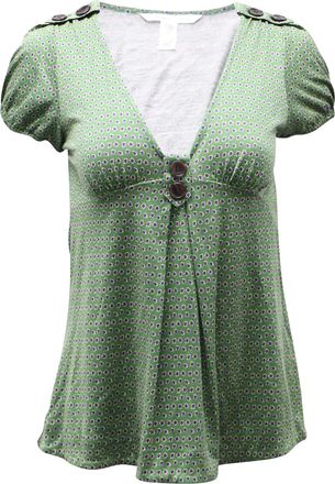 Diane Von Fürstenberg Diane Von Furstenberg Dot Print Blouse in Green Silk