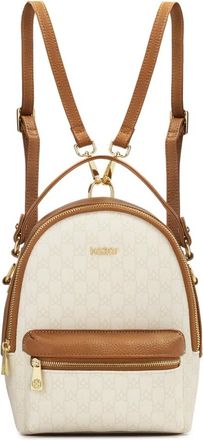 Kazar Tassen, Dames, Wit, ONE Size, Leer, Tweekleurige lederen 2-in-1 rugzak