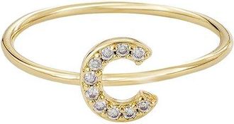 Adornia Adornia 14K Plated Cz Initial Ring