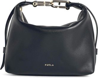 Furla Tonie Mini Shoulder Bag In Black Leather
