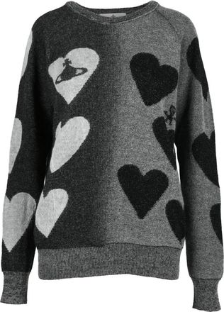 Vivienne Westwood Metallic Fiber Pullover Sweater - Dames - Ronde hals truien - Zwart - L - Kasjmier - Truien & Vesten