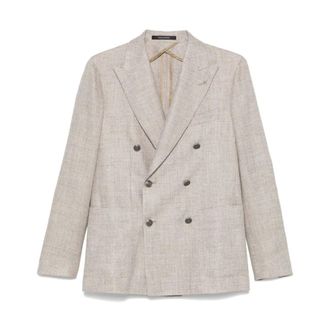 Tagliatore Blazers, male, Gray, Size: L Jackets Dove Grey
