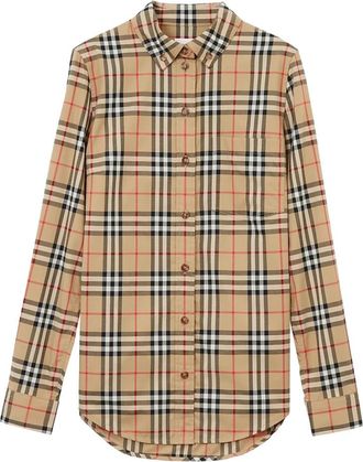Burberry Lapwing SR - Dames - Overhemden - Beige - 2XS - Overhemden