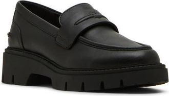 Blondo Kaider Waterproof Lug Loafer in Black Leather at Nordstrom, Size 10