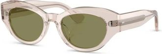 Oliver Peoples Lerrue Zonnebril - Dames - Zonnebrillen - Roze - 50 MM - Linnen - Accessoires