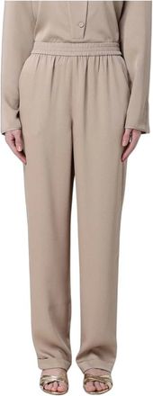Emporio Armani Pantaloni Straight in Raso - - Trousers - Donna - Beige - M