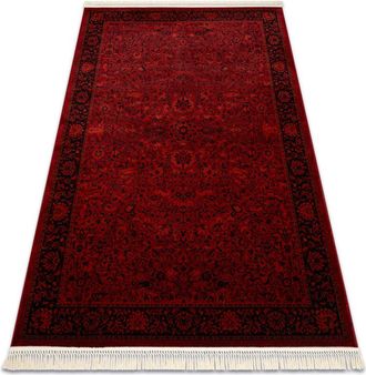 RugsX Rugsx - Orient 5125 Alfombra Burdeos / Negra Marco, Cl&aacute;sico, Ornamento, Con Flecos Red 100x200 Cm