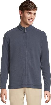 Johnston & Murphy Vintage Waffle Full Zip Mens Sweater Navy : 3XL, Polyester/Rayon