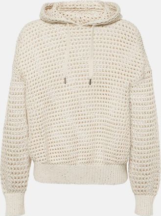 Brunello Cucinelli Open-knit cotton-blend hoodie
