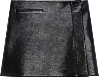 Courr&egrave;ges Vinyl Mini Rok - Dames - Korte rokken - Zwart - S - Katoen - Rokken