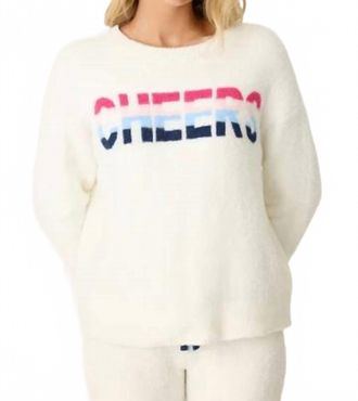 PJ Salvage Marshmallow Party Snuggle Sweater In Powder White