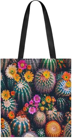 Generic Cacti Flowers Womens Tote Casual Shopping Bag Lightweight Shoulder Bags Hobos Handbag for Work Travel Daily 35x40cm