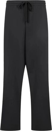 Fear of God Zijdeblend Pantalon met Plooi en Trekkoord - Heren - Sweatpants - Zwart - S - Wol - Broeken