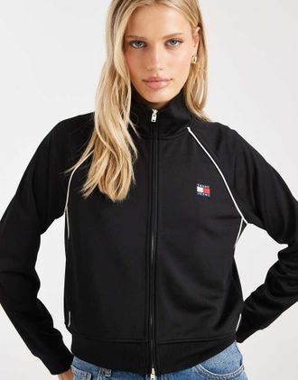 Tommy Jeans Giacca sportiva nera con stemma-Nero