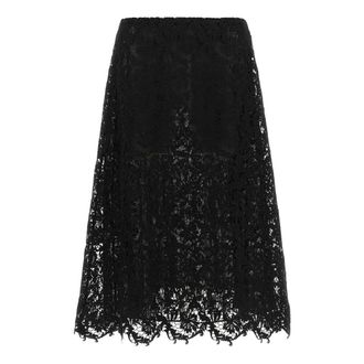 Fendi Falda midi de encaje de macram&eacute; - Skirts - Mujer - Negro - M