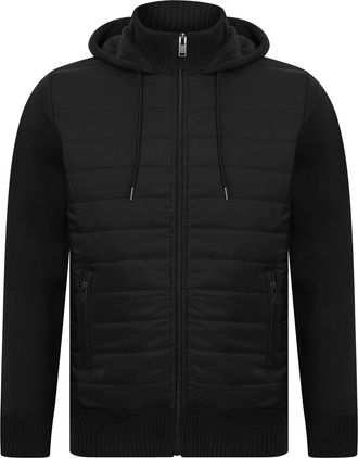 Kensington Eastside Mens Lightweight Quilted Hooded Jacket Top