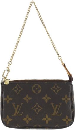 Louis Vuitton Marron Coated Canvas Pochette Pouch (Pre-Owned)