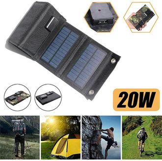 Trade Shop Trade Shop - Pannello Solare Pieghevole 20w Caricabatterie Telefono Campeggio Trekking Usb 5v