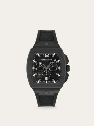 Ferragamo Men F-80 tonneau watch Black