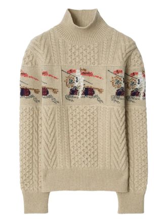 Burberry EKD Aran-knit sweater - Neutrals