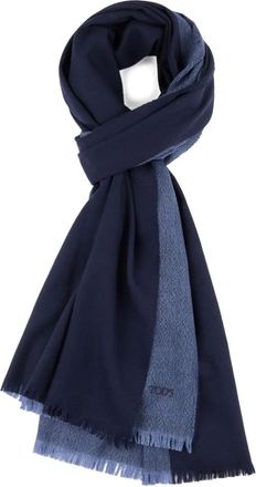 Tod's fringed two-tone scarf - men - Cashmere - One Size - Blue