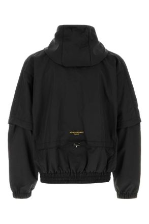 Wooyoungmi Mens Black Nylon Windbreaker Maglie Sweater