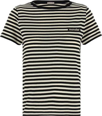 Moncler BlackWhite Striped Cotton T-shirt
