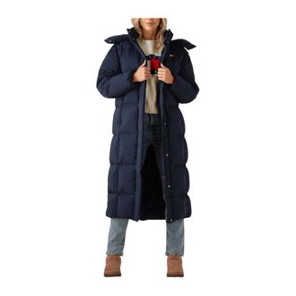 Tommy Jeans Dames Jassen Tjw Alaska Grid Dwn Mxi Coat Ext - Dames - Mantels - Blauw - Maat: S Poliester
