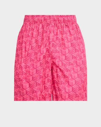 Purple Men & apos;s Lyocell Cube Logo Pull-On Shorts