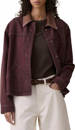 Jeanerica Nua Long Sleeve Denim Jacket In Burgundy Rinse