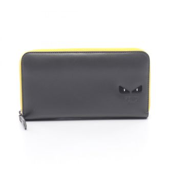 Fendi Gray Yellow Leather Long Wallet (Bi-Fold) (Pre-Owned)
