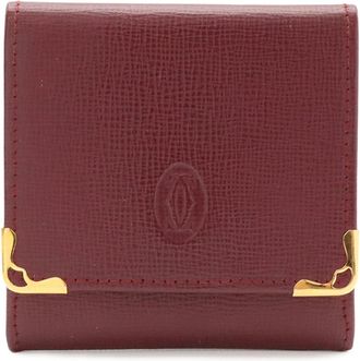 Cartier Bordeaux Leather Coin Purse/Coin Case (Pre-Owned)