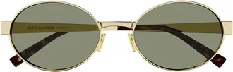 Saint Laurent SL692002 Metal Oval Sunglasses - Gold