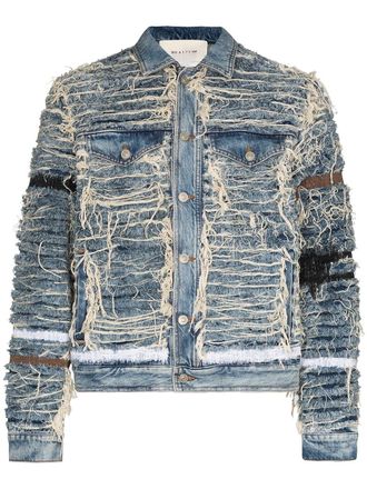 Alyx x Blackmeans shredded denim jacket - Blue
