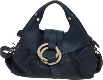 Bulgari Chandra Blue Leather Handbag (Pre-Owned)